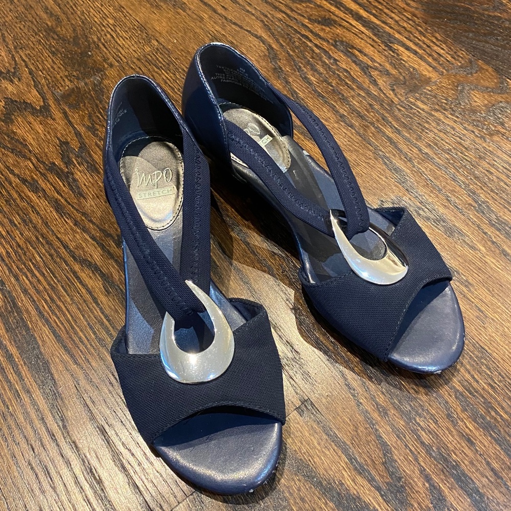 Navy Wedge Sandals - Picture 5 of 6